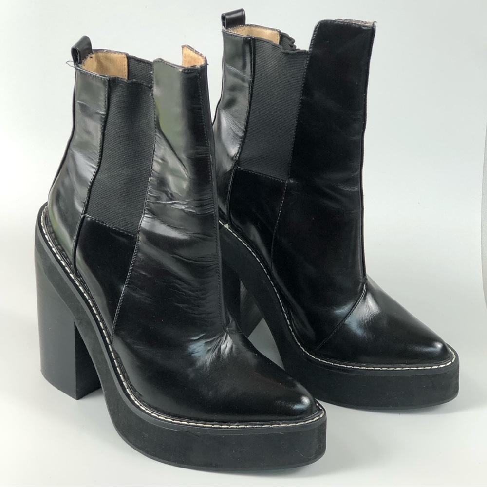 Jeffrey Campbell Women’s Hand Made Havana Last Chunky Heel Boots Size 8.5